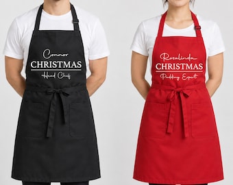 Personalized Christmas Apron,Custom Name Apron,Xmas Gift,Holiday Baking
