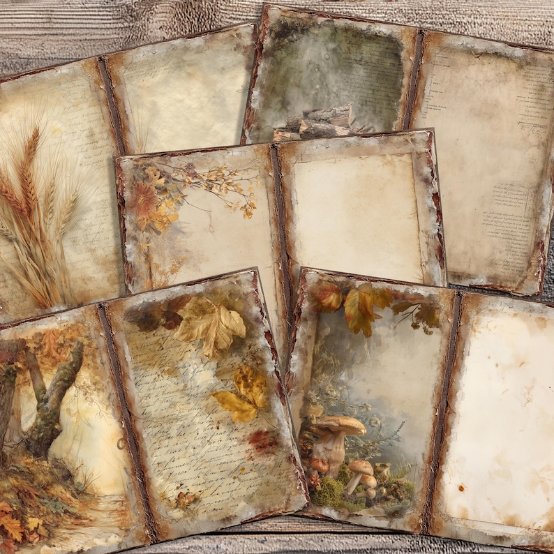 Digital Autumn Junk Journal Pages, 20 Printable | Rustic Fall for ...
