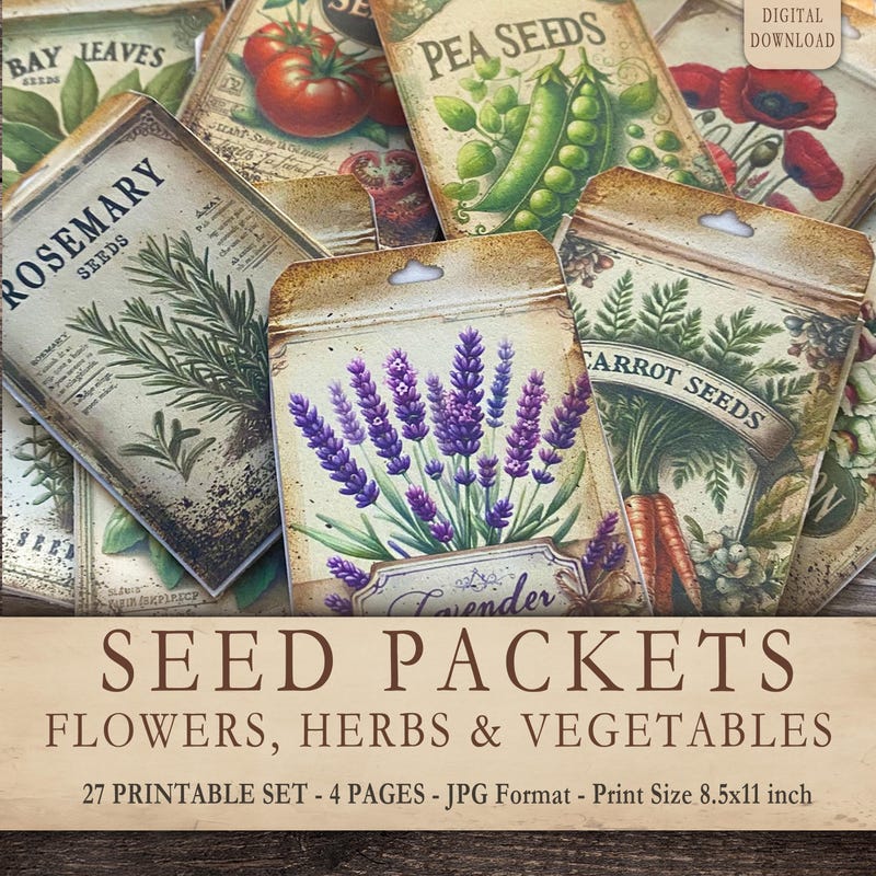 Vintage Seed Pack Labels - Etsy