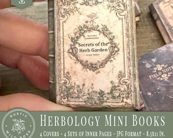 Printable Mini Book Kit  | Herbology  | Botanical Ephemera | Vintage Style Digital Pages, Scrapbooks & DIY Projects