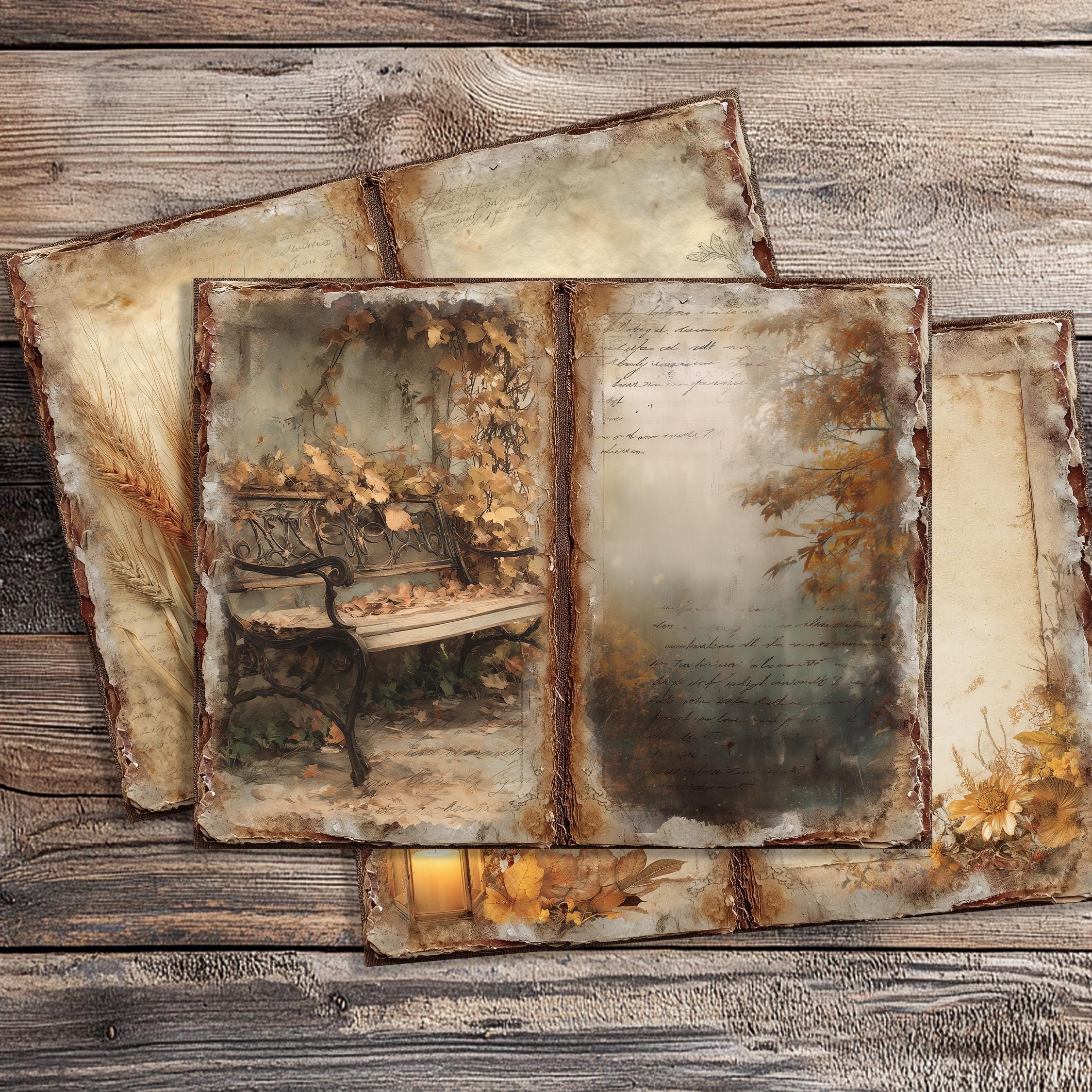 Digital Autumn Junk Journal Pages, 20 Printable | Rustic Fall for ...