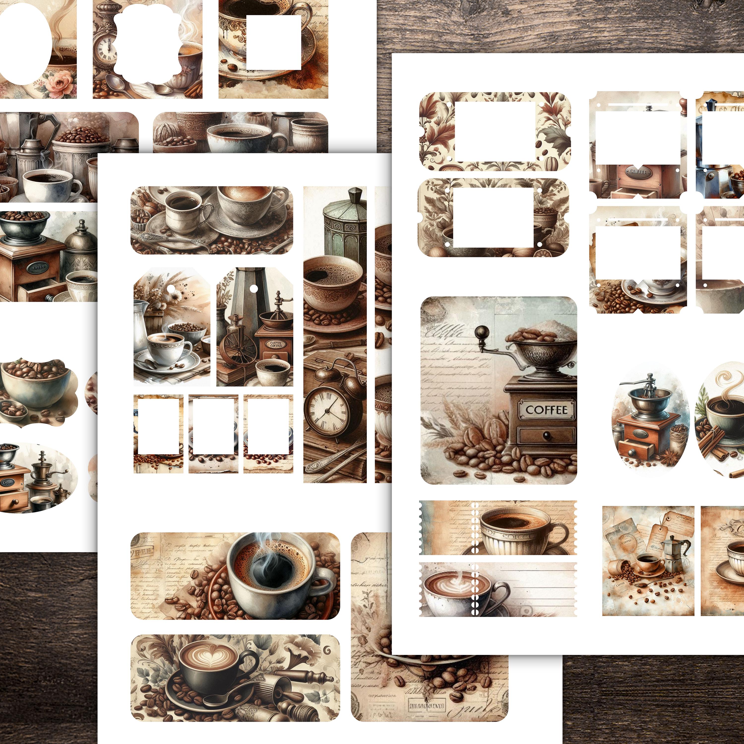 Printable Vintage Coffee Junk Journal Kit– Complete Kit With Rustic ...