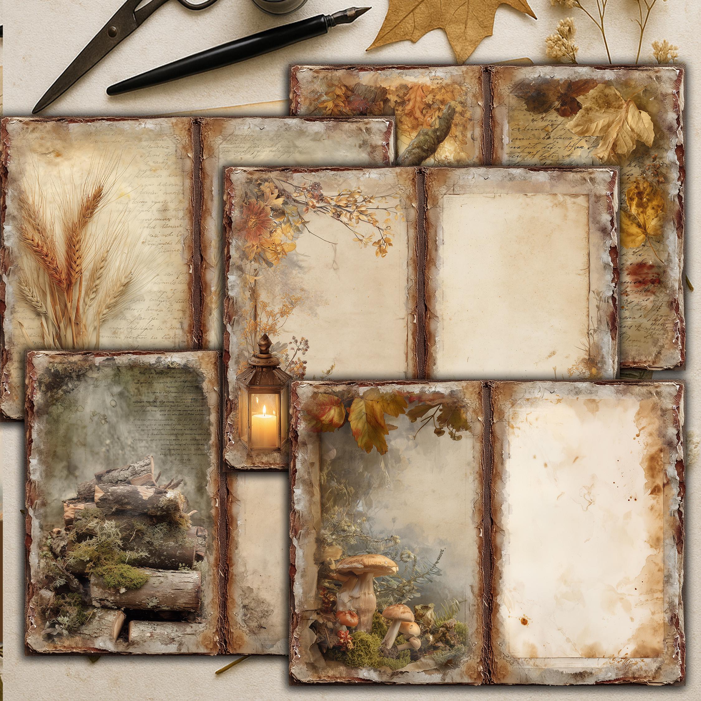 Digital Autumn Junk Journal Pages, 20 Printable | Rustic Fall for ...