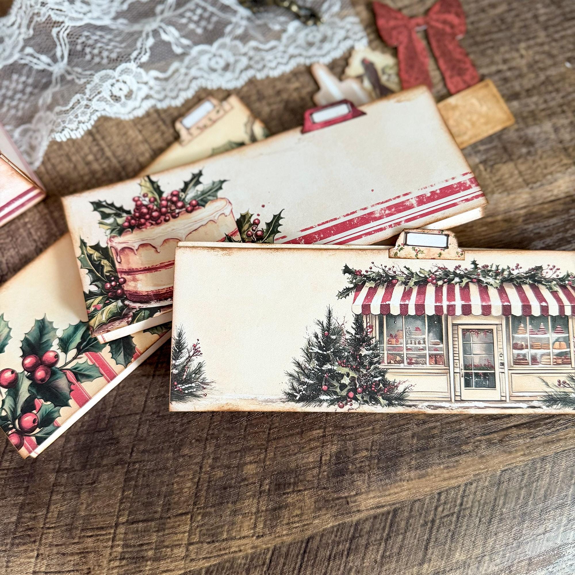 Junk Journal Kit Holiday | Vintage Christmas Ephemera Storage Box ...