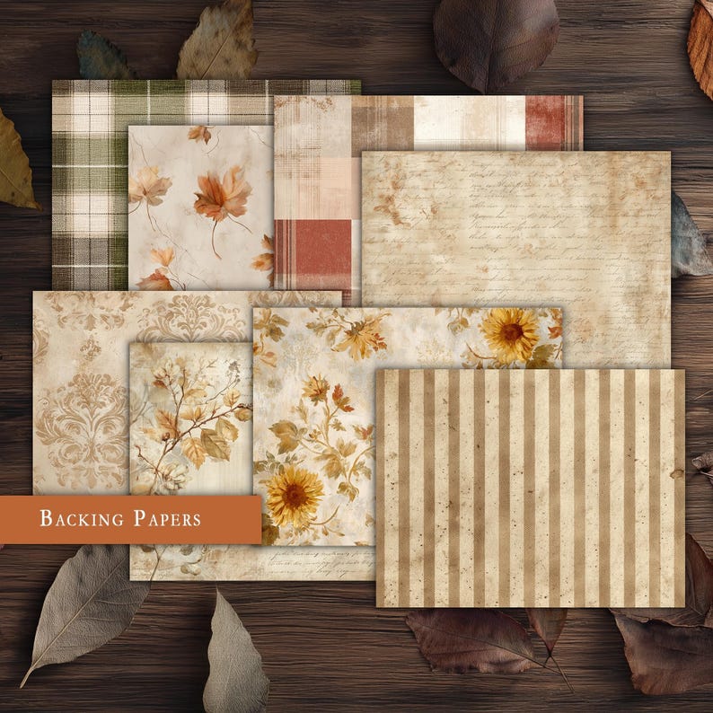 Printable Junk Journal Pages, Autumn Vintage Papers for Scrapbooking ...