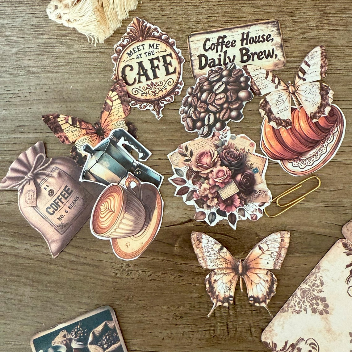 Vintage Coffee Hidden Paperclip Kit – Printable Junk Journal ...