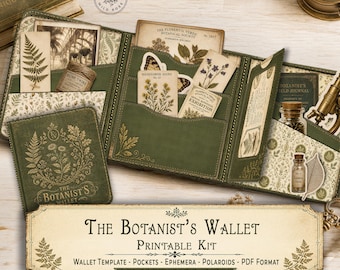 Botanical Digital Junk Journal Kit | Printable Vintage Wallet Ephemera | PDF Download