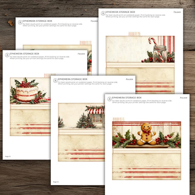 Junk Journal Kit Holiday | Vintage Christmas Ephemera Storage Box ...