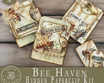 Bee Haven Hidden Paperclips | Digital Printable Ephemera for Junk Journals, Scrapbooking and Crafts | Vintage Bee-Themed Clip Art