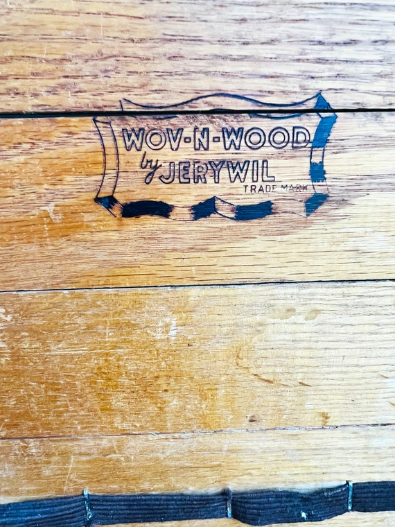 Vintage Rustic Wov-n-Wood by Jerywil Picnic Baske… - image 5