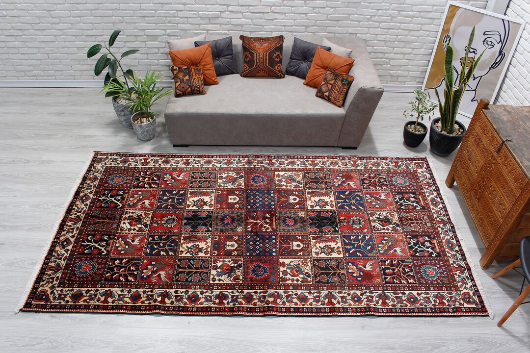 5'4 X 9'11 Rug From Turkmenistan 1970s Abstract Design Soft Pile Living ...