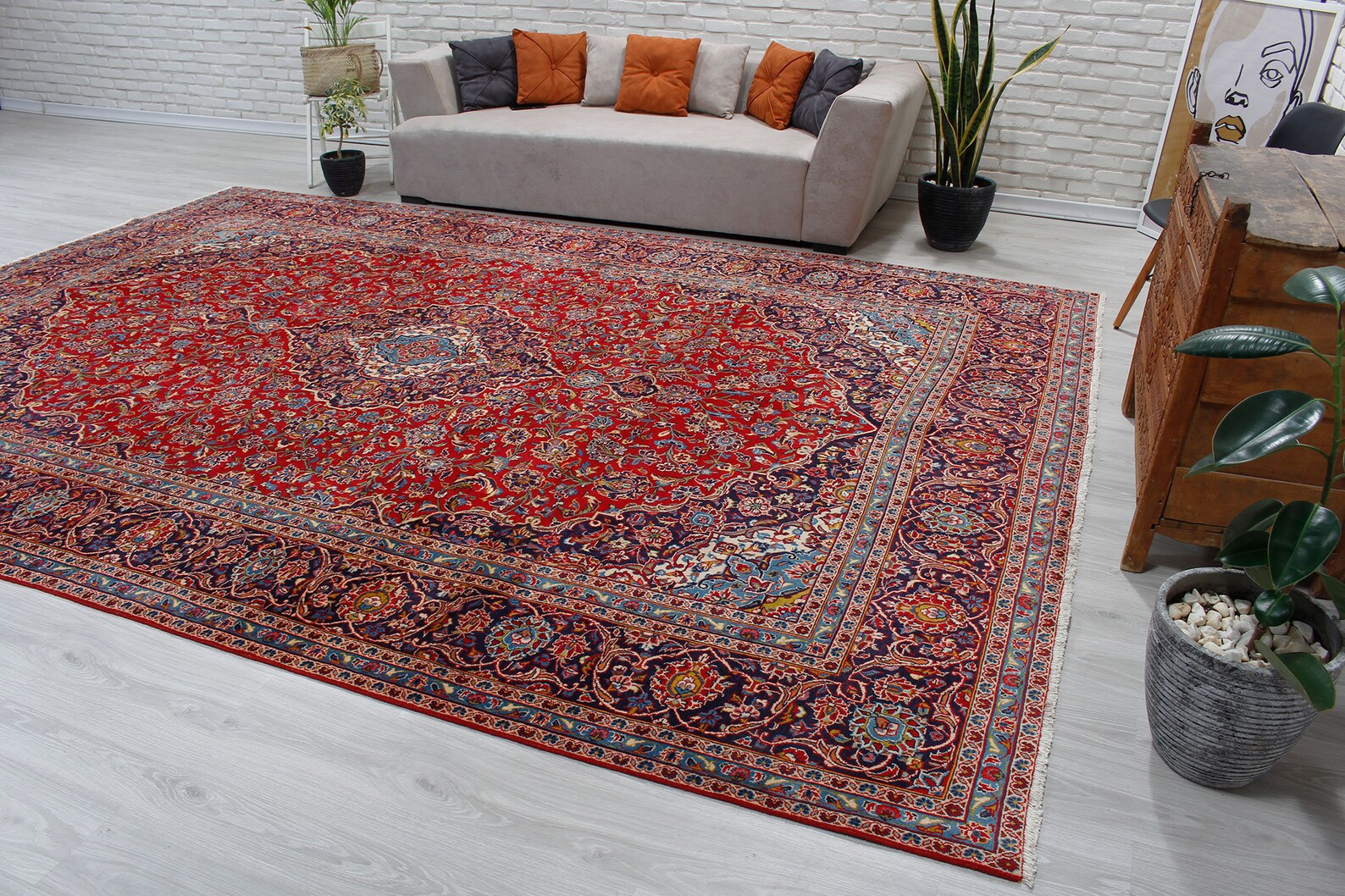 10x14 Persian Handmade Rug Red Rug Living Room Rug Etsy UK