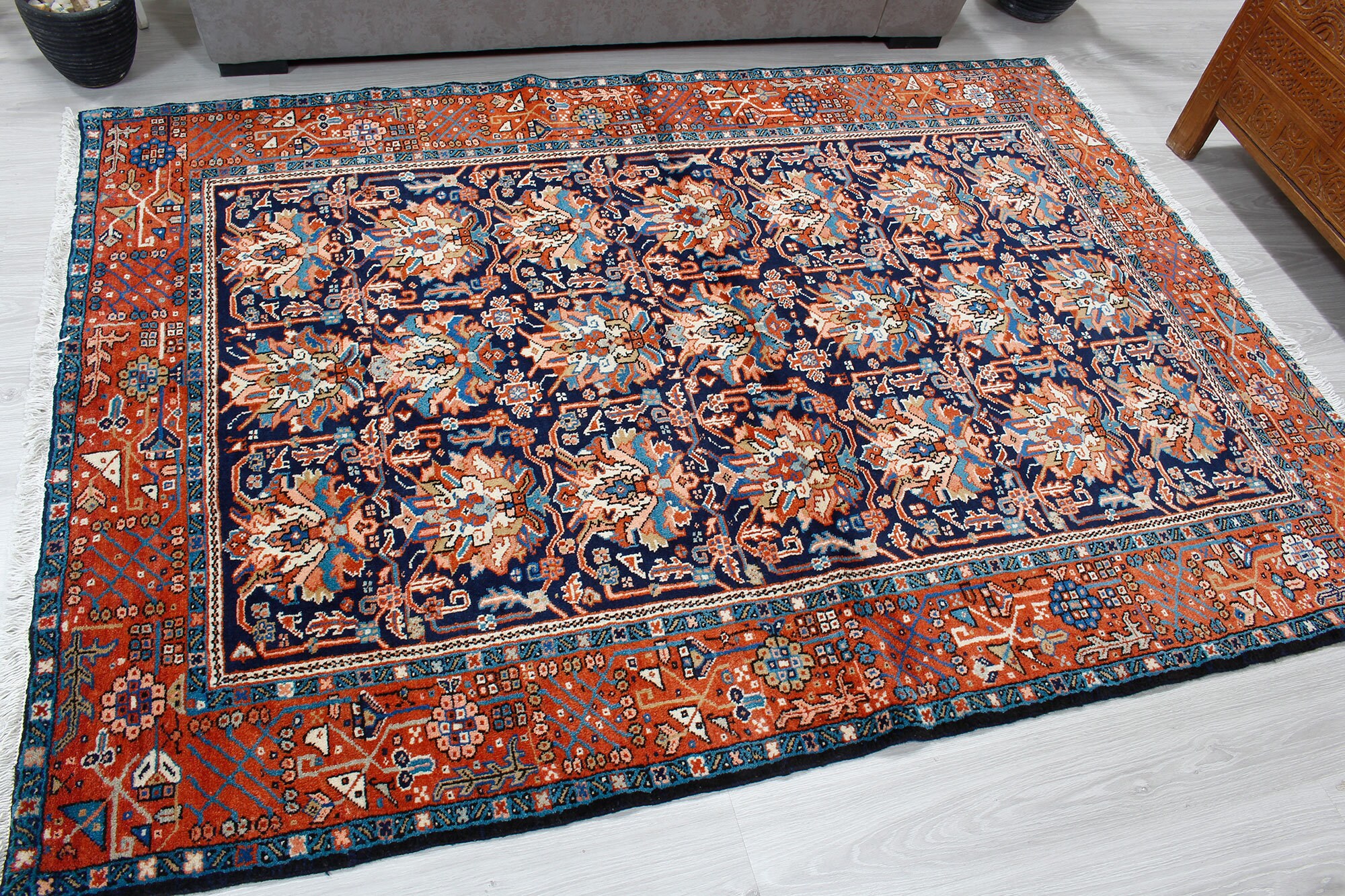 5'3 x 7'3 Beautiful Vintage Area Rug Etsy