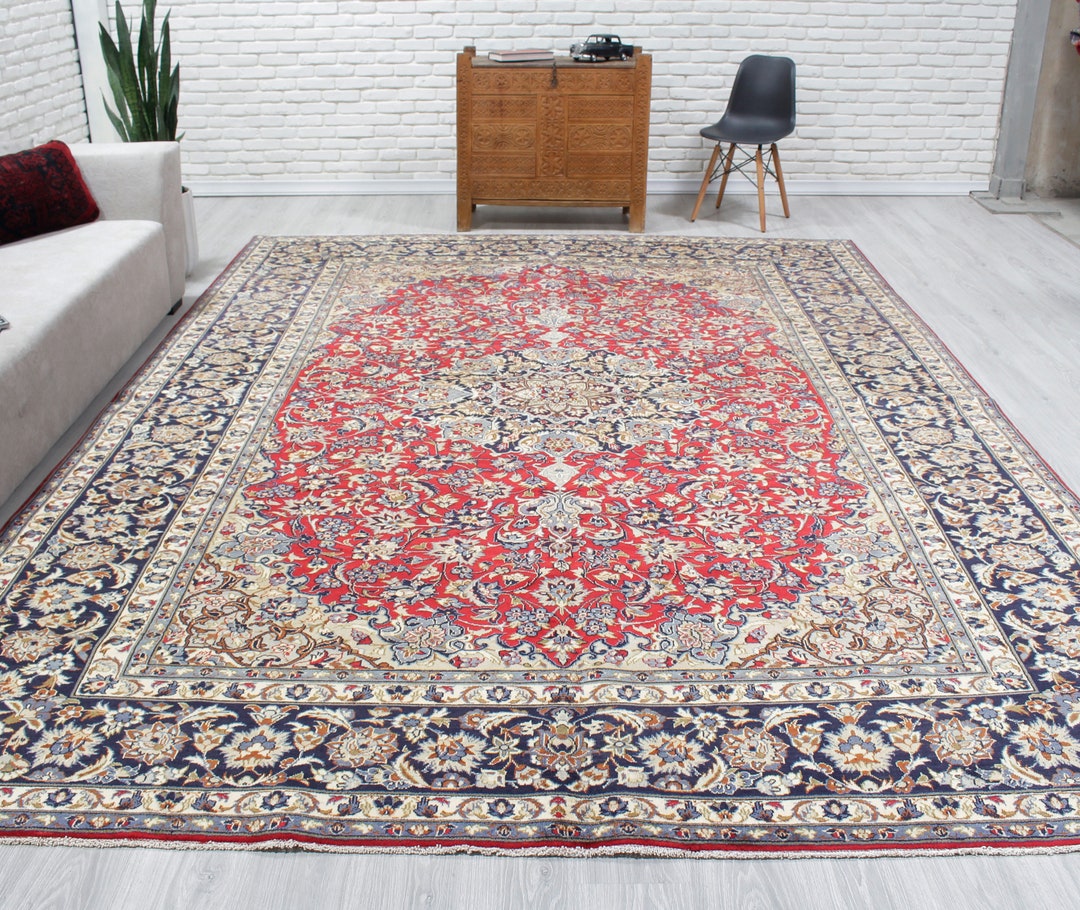 10x13 Dining Room Rug Wool Woven Rug 9'7 X Etsy