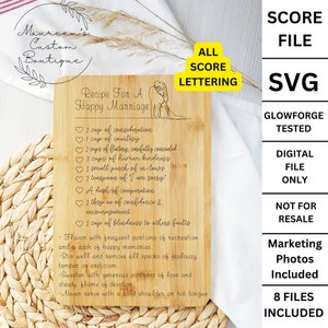 Wedding Score SVG | Laser File | Glowforge tested | Cut File | wedding gift | cutting board | cutting board svg