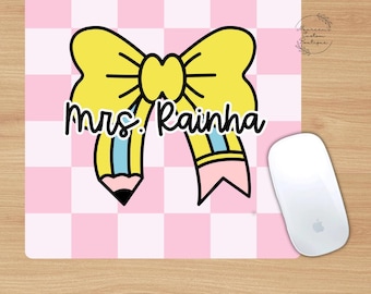 Teacher Mouse Pad | Checkered Teacher Mouse Pad | Custom Teacher Mouse Pad | Teacher Gift, Teacher Appreciation Gift | Classroom Decor