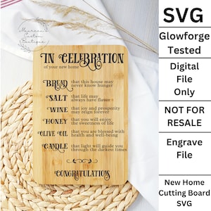 Nova página inicial SVG | Tábua de corte SVG | Em comemoração à nova casa | Arquivo Laser | Glowforge testado