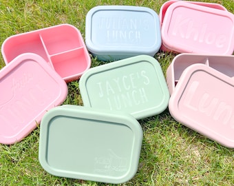 Personalized Engraved Silicone Bento Box | Lunch Box Accessories | Food Container | Children's Lunch Box | Laser Engraved | Back To School
