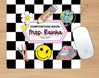 Teacher Mouse Pad | Checkered Teacher Mouse Pad | Custom Teacher Mouse Pad | Teacher Gift, Teacher Appreciation Gift | Classroom Decor