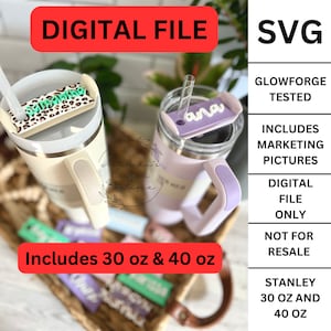 Tumbler Name Plate DIGITAL FILE | Laser File | Cut File | Glowforge Tested | SVG | Name Tag | Tumbler svg | 30 oz | 40 oz