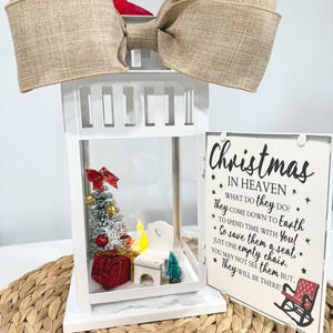 Memorial Lantern | Christmas Memorial | Christmas In Heaven Lantern | Christmas In Heaven Gift | Memorial Gift | In Memory Of Gift |