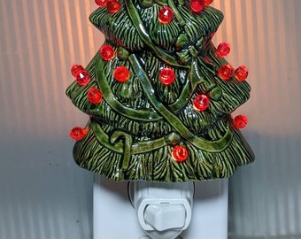 Nattlampa för julgran i keramisk stil