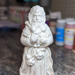 Toyland Santa Vintage Ceramic Christmas Bisque