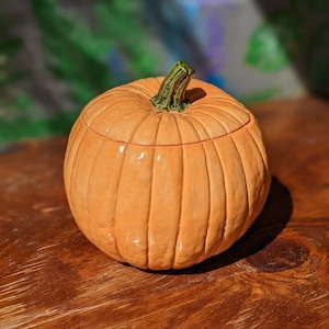 Ceramic Pumpkin Halloween Cookie Jar/Canister