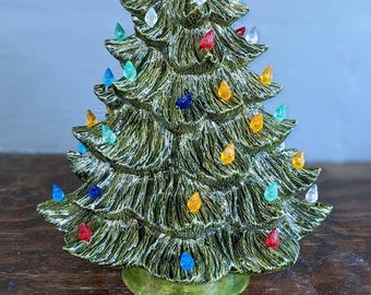 Vintage Duncan 16" & 14" Ceramic Christmas Tree 1987