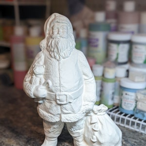 Traditional Santa Vintage Ceramic Bisque 10" Kimple 1993