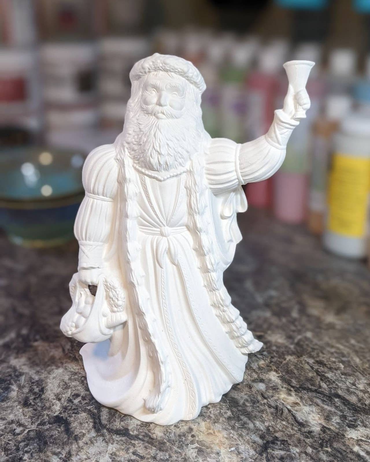 Kimple Old World English Santa Christmas Ceramic Bisque Vintage