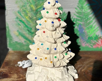 Ceramichrome Ready To Paint Vintage Ceramic Christmas Tree Bisque