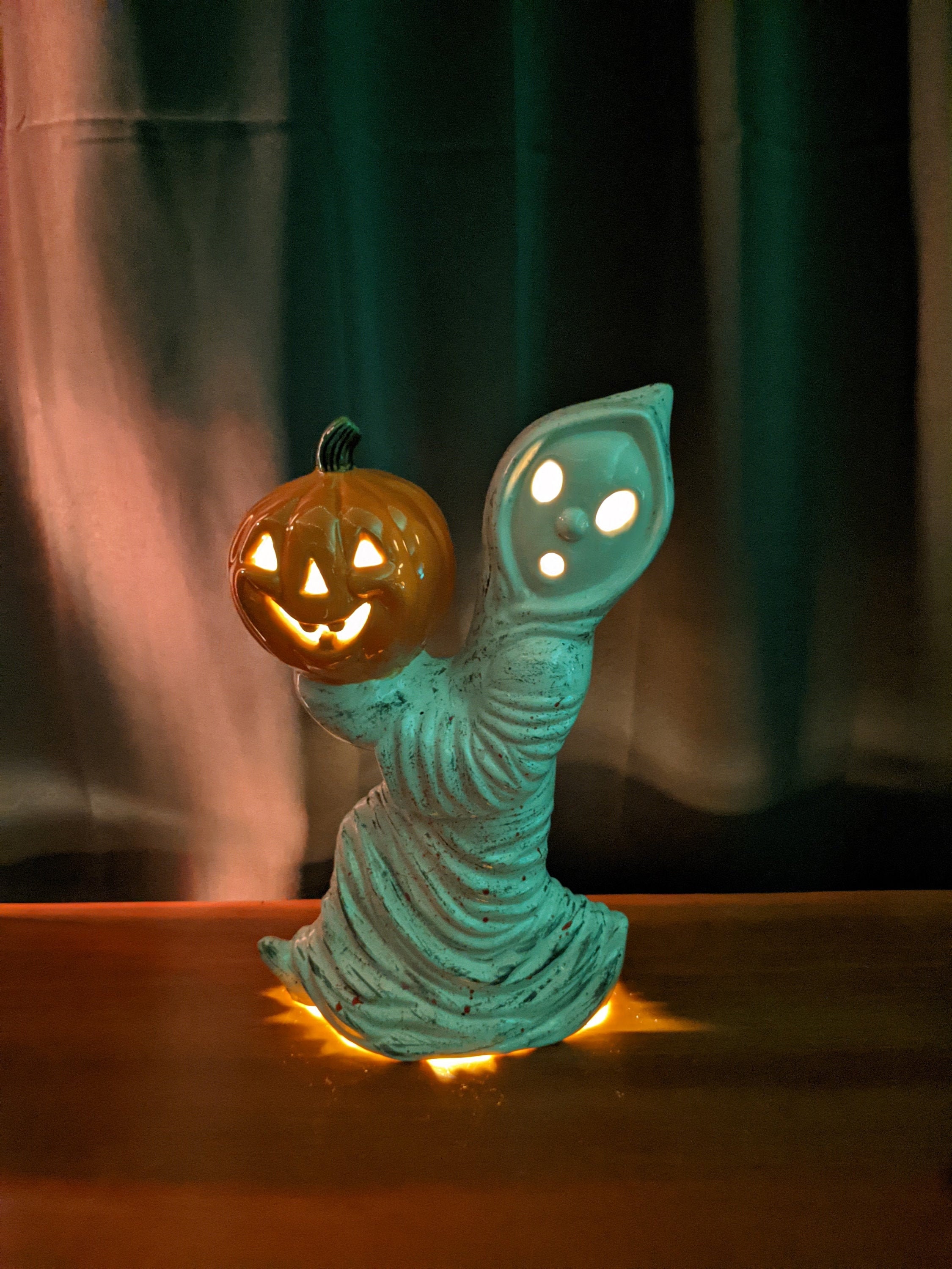 Vintage Ghost Holding Pumpkin Light Up - Etsy