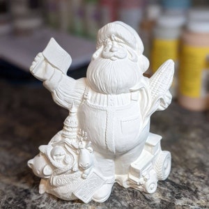 Iowa Santa Ceramic Christmas Bisque 2001 Gare