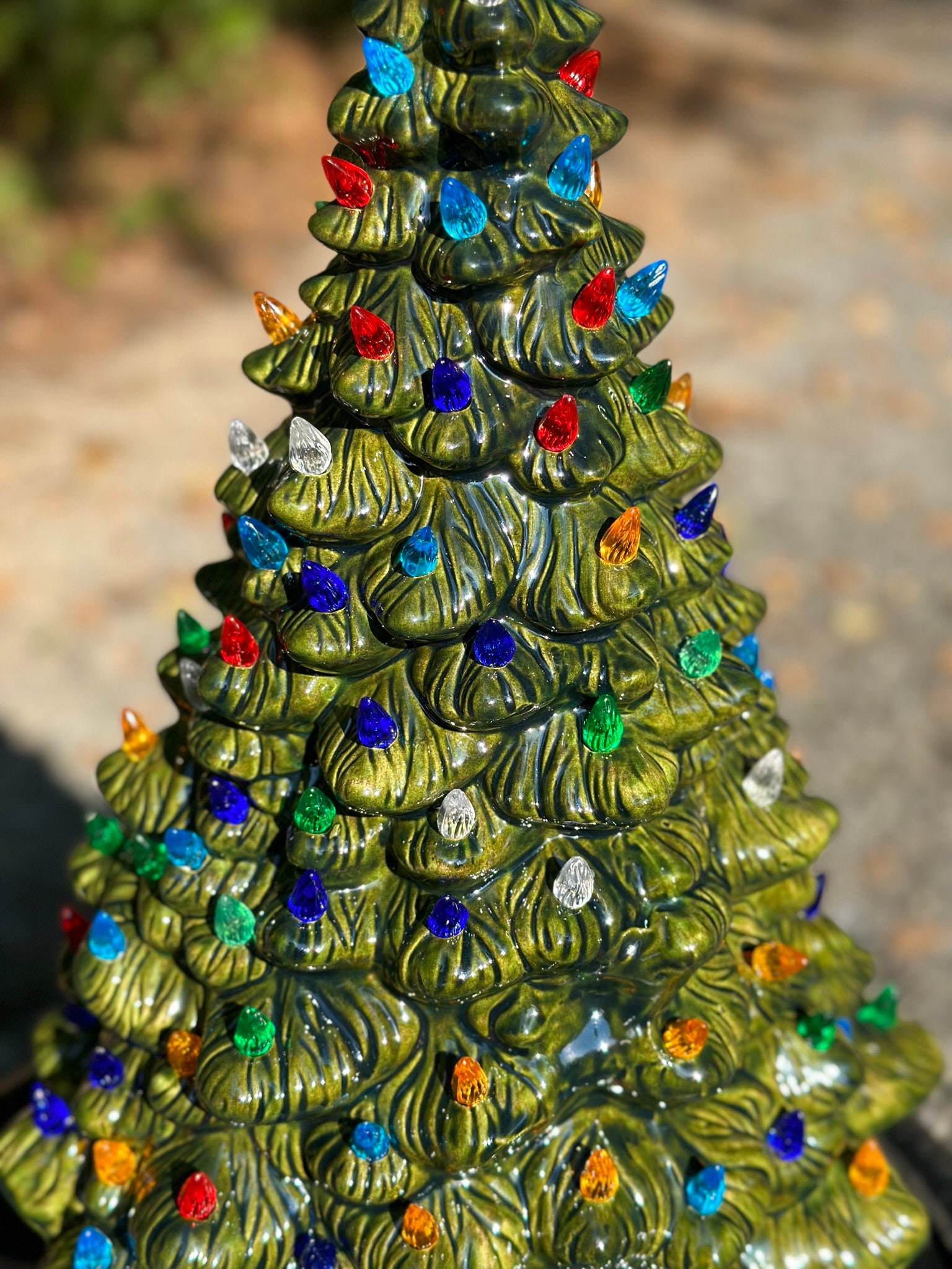 Vintage 21” Ceramic Christmas tree. Found on curb of a house being