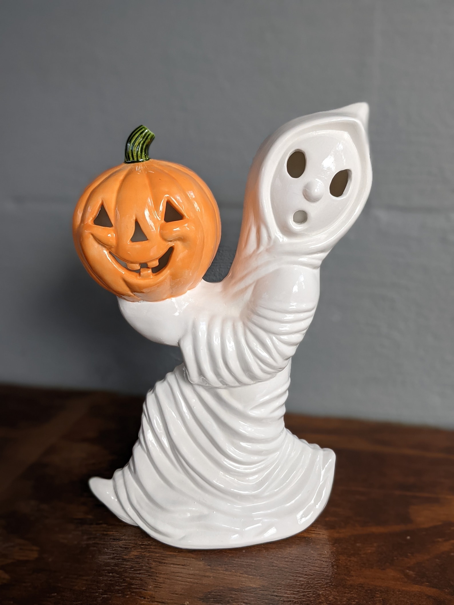 Vintage Ghost Holding Pumpkin Light Up - Etsy