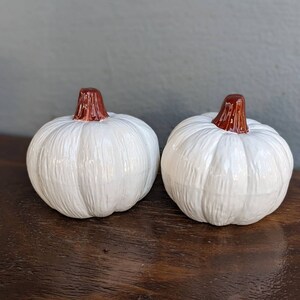 Set of 2 Small Ceramic Pumpkins