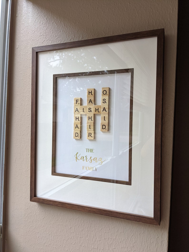 Scrabble Wall Art Family Name Family Gift Housewarming Etsy