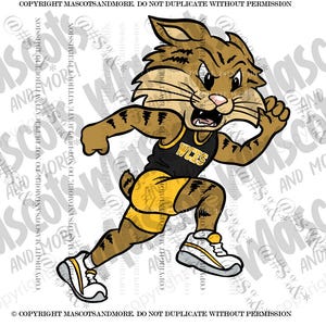 Mascotte de lynx qui court en vecteurs, SVG, PDF, PNG