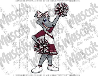 Greyhound/Whippets Cheerleader Mascot in Vector, Jpeg, png, pdf, eps, svg