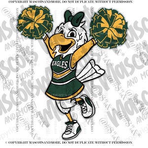 Eagle Cheer Mascot in Vector, Jpeg, png, pdf, eps, svg