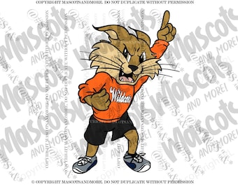 Customizable Wildcat Mascot in Vector, jpeg, png, pdf, EPS, SVG