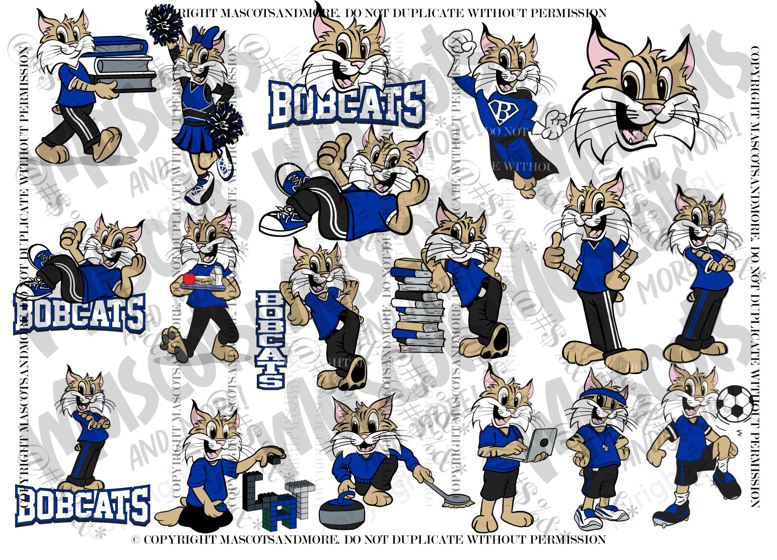 Bobcat Mascots in Vector, png, pdf, eps, svg