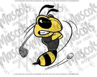 Mascota de Yellow Jacket, Hornet Golf en formato svg, eps, pdf, png, jpg