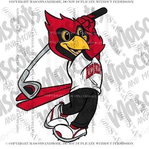 Mascota de cardenal o pájaro rojo en formato vectorial, jpeg, png, pdf, eps, svg