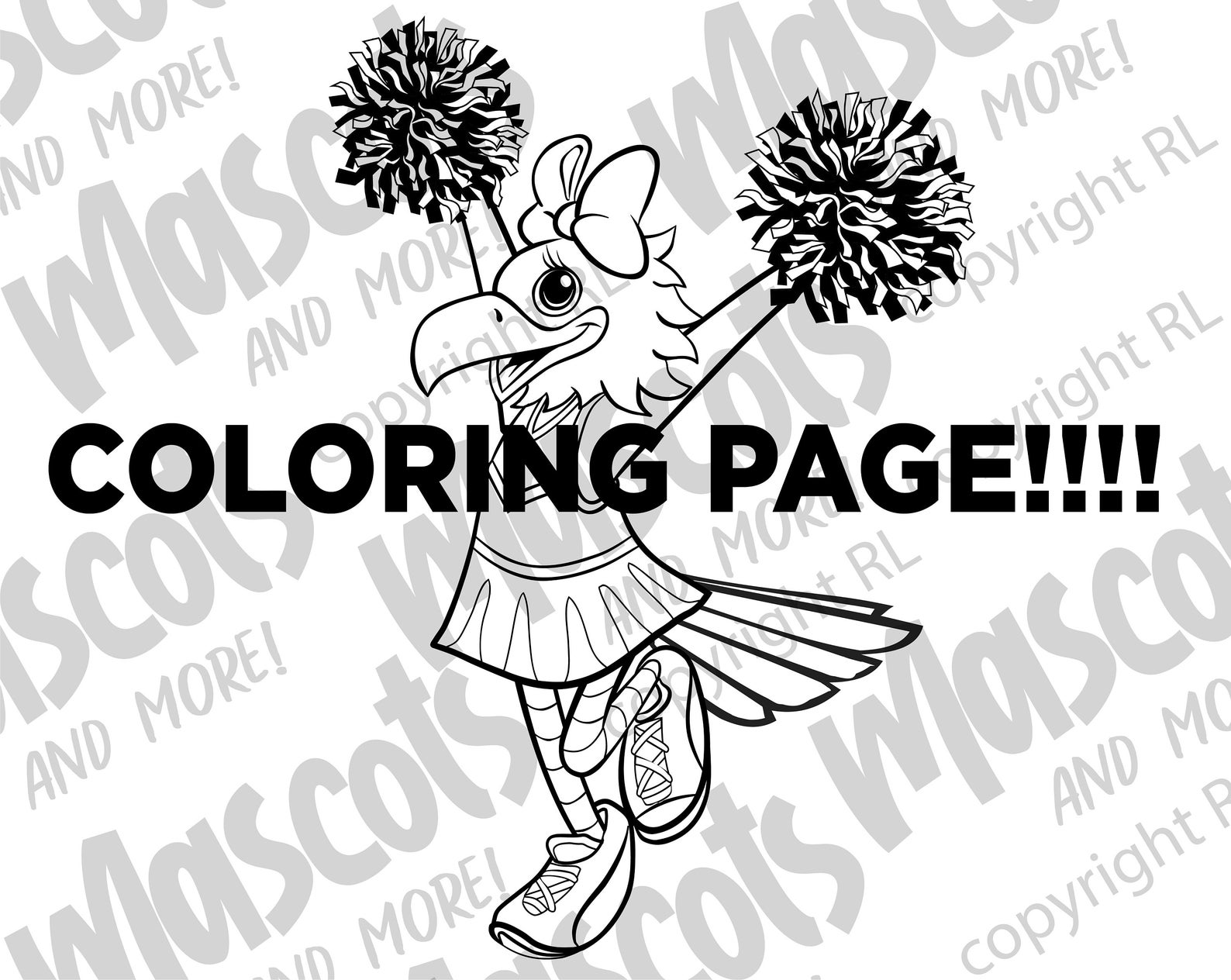 Eagle Cheerleader Mascots in Vector Jpeg Png Pdf Eps Svg Etsy