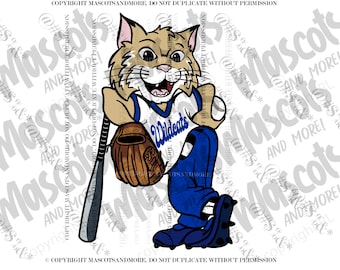 Wildcat Baseball Mascot in Vector, jpeg, png, pdf, EPS, SVG