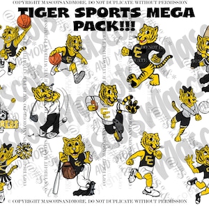 Tiger Mascots Mega Sports in Vector, png, pdf, eps, svg. Message me for a different color scheme