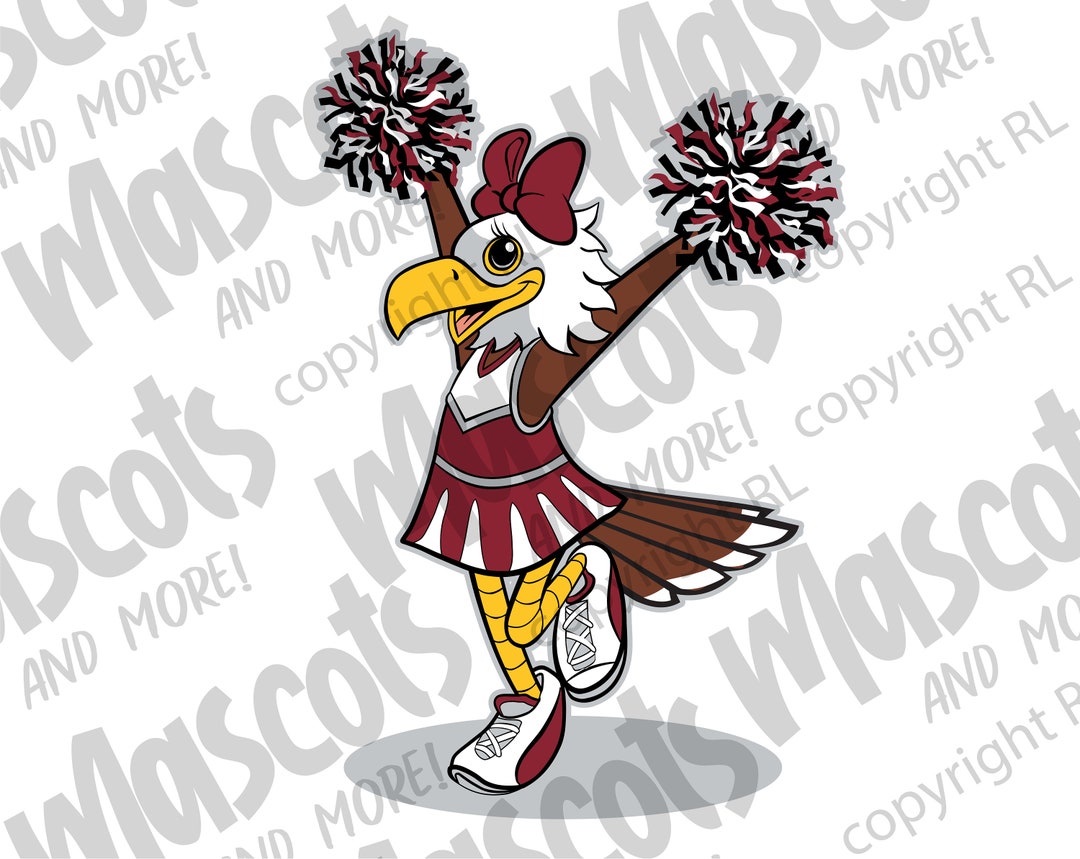 Eagle Cheerleader Mascots in Vector Jpeg Png Pdf Eps Svg Etsy