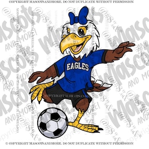 Female Eagle Soccer Mascot in Vector, png, pdf, eps, svg